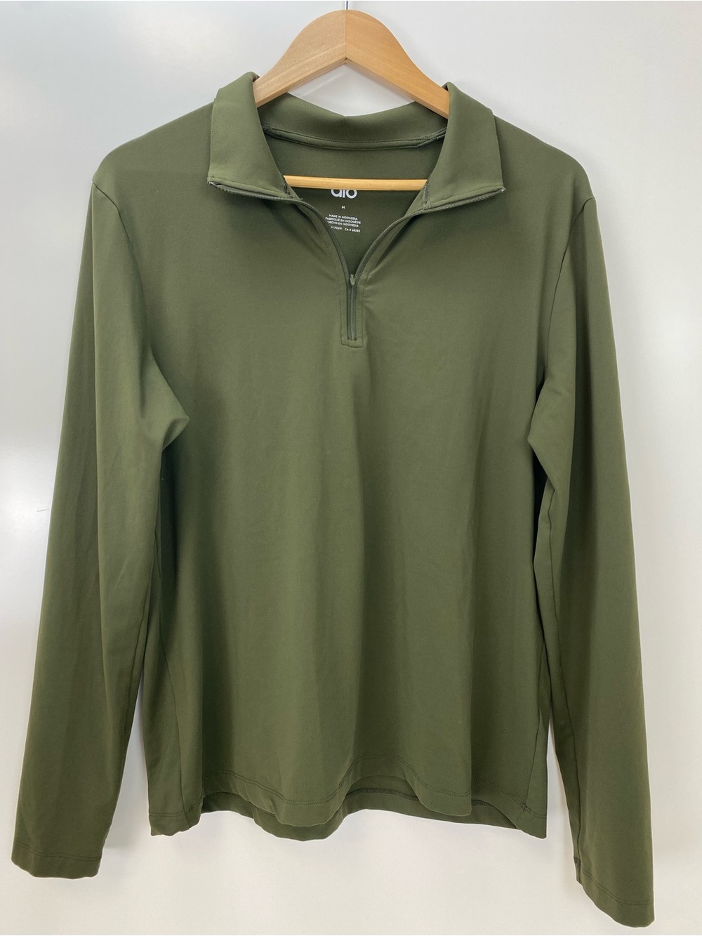 ALO Yoga Men's Olive Zip-Up Pullover